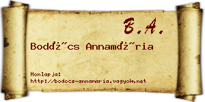 Bodócs Annamária névjegykártya