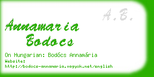 annamaria bodocs business card
