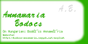 annamaria bodocs business card